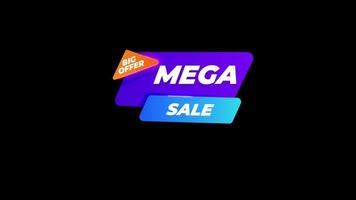 Black Friday Sale Mega Sale Sign Banner für Promo-Video. Verkaufsabzeichen. sonderangebot rabatt tags.großes angebot. video