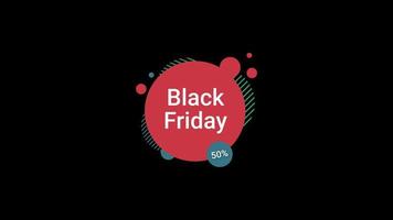 Black Friday sale discount 50 percent off sign banner for promo video. Sale badge. Special offer discount tags. shop now. video