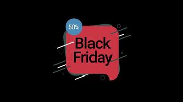 Black Friday sale discount 50 percent off sign banner for promo video. Sale badge. Special offer discount tags. shop now. video
