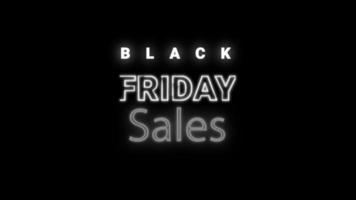 Black Friday super sale neon sign banner for promo video. Sale badge. Special offer discount tags. video