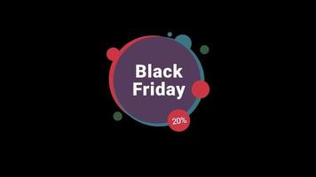 Black Friday sale discount 20 percent off sign banner for promo video. Sale badge. Special offer discount tags. shop now. video