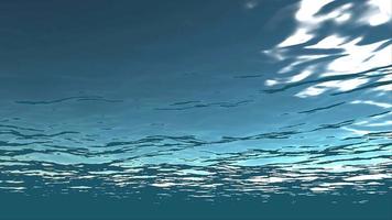 a luz subaquática filtra através da água azul - loop