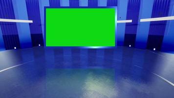 Fond d'écran vert de studio de nouvelles virtuelles 3d video