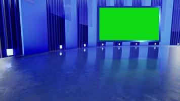 3D Virtual News Studio Green Screen Background video