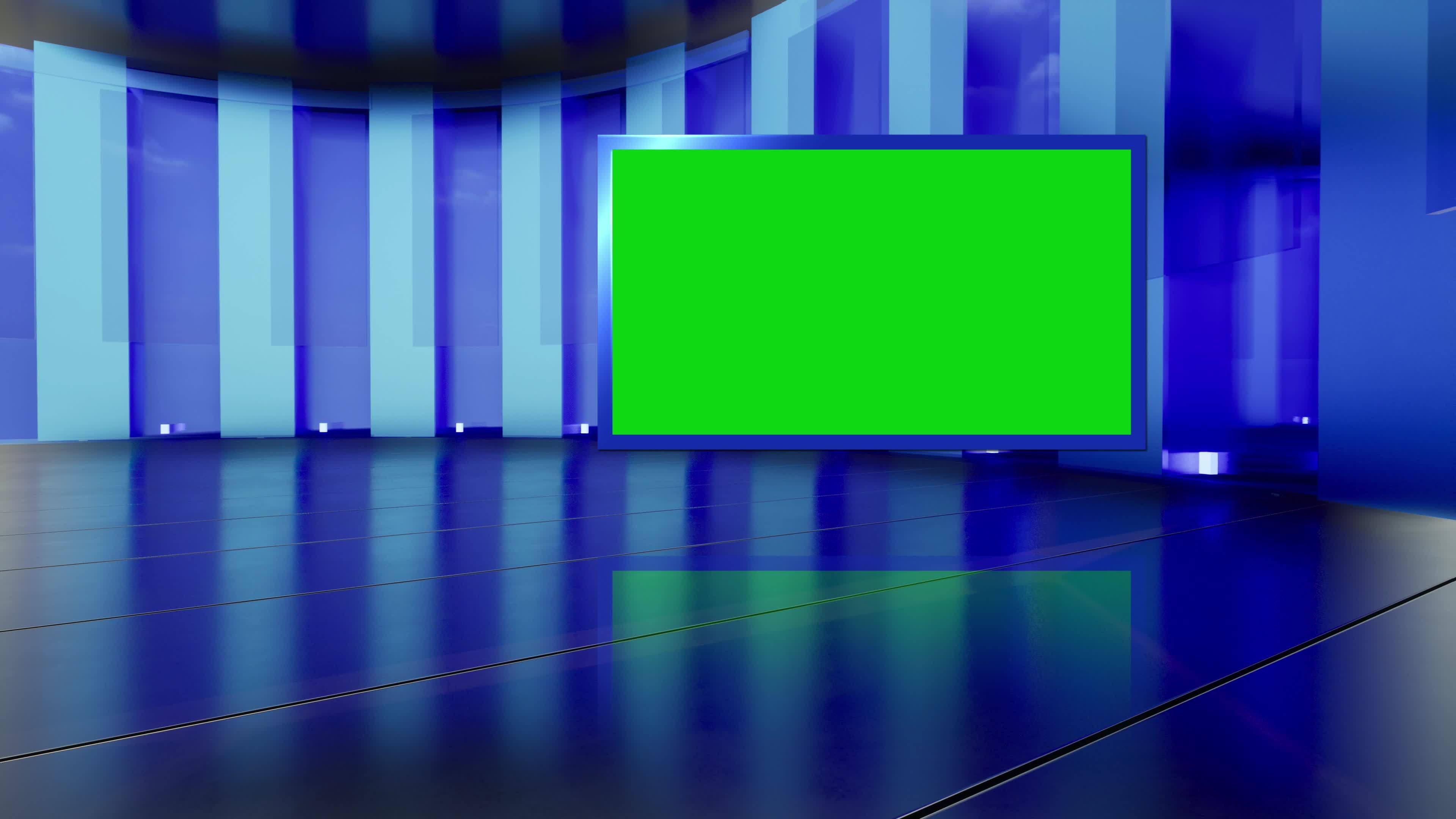 3D Virtual News Studio Green Screen Background 13341484 Stock ...
