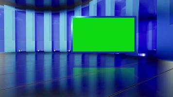 Fond d'écran vert de studio de nouvelles virtuelles 3d video