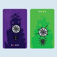 Happy Halloween invitation design with spider vector