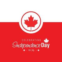vector de tarjeta de diseño del día de la independencia de canadá