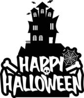 diseño de halloween con tipografía y vector de fondo blanco