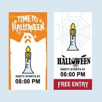 diseño de invitación de feliz halloween con vector de vela