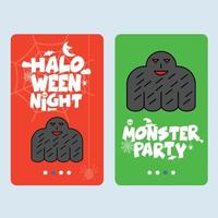 Happy Halloween invitation design with ghost vector