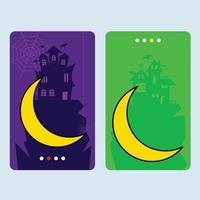 Happy Halloween invitation design with moon vector