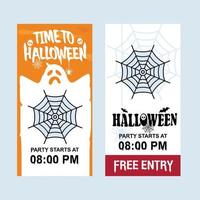 Happy Halloween invitation design with spider vector