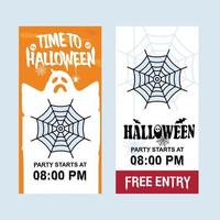 Happy Halloween invitation design with spider vector