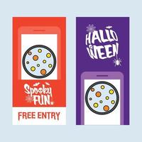 Happy Halloween invitation design with moon vector