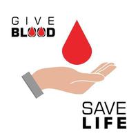 diseño tipográfico de donación de sangre con vector de estilo creativo