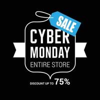 Cyber monday sale card with elegent design vector