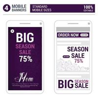 Mother's day sale design with mobile mokeup vector