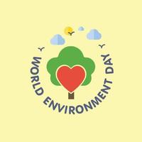 World Environment day card with light background and typography vector