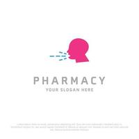 Pharmacy logo with creative design with white background and typography vector