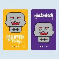 Happy Halloween invitation design with skull vector