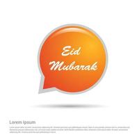 diseño de eid mubarak con tipografía y vector de diseño creativo