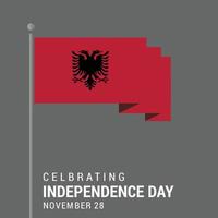 vector de tarjeta de diseño de tarjeta del día de la independencia de albania