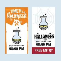 Happy Halloween invitation design with drink vector