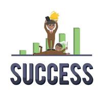 business african success design character vector with text