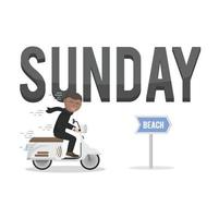 business african sunday design character with text vector