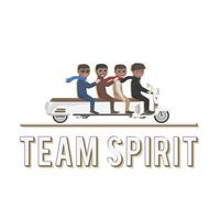 business african team spirit design character with text vector