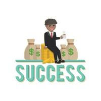 business african success design character with text vector