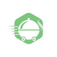 diseño de logotipo de entrega de alimentos. señal de servicio de entrega rápida. vector