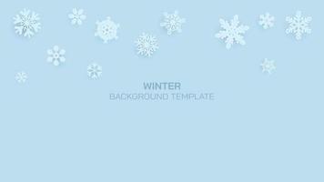 Abstract 3 dimension paper cut various snowflake in  winter season concept with blank space. vector