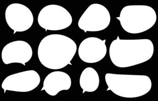 Set speech bubbles on black background. chat box or chat vector square and doodle message or communication icon Cloud speaking for comics and minimal message dialog