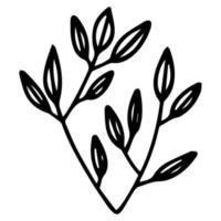 Hand drawn flower in doodle style. One line vector. vector