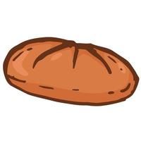 dibujado a mano garabato pan de centeno pan integral panadería pastelería deliciosa cocina comida vector