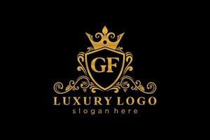 Initial GF Letter Royal Luxury Logo template in vector art for Restaurant, Royalty, Boutique, Cafe, Hotel, Heraldic, Jewelry, Fashion and other vector illustration.