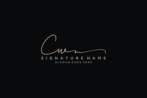 Initial CW Letter Signature Logo Template elegant design logo Sign Symbol template vector icon