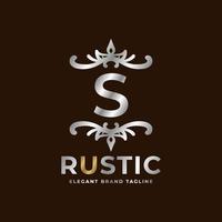 diseño de plantilla de logotipo de vector rústico de letra s para moda, boda, spa, salón, hotel, restaurante, cuidado de la belleza