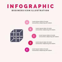 Box Delivery Computing Shipping Infographics Presentation Template 5 Steps Presentation vector