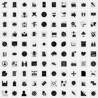 Set of 100 Universal Solid Icons vector