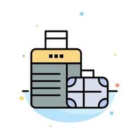 Luggage Bag Handbag Hotel Abstract Flat Color Icon Template vector