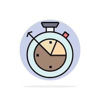 medir tiempo reloj datos ciencia círculo abstracto fondo color plano icono vector