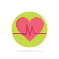 Ecg Heart Heartbeat Pulse Abstract Circle Background Flat color Icon vector