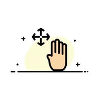 Hand Hand Cursor Up Hold  Business Flat Line Filled Icon Vector Banner Template