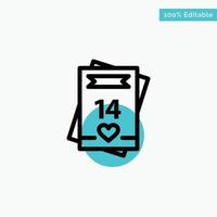 14Feb Valentines Day Valentine Love Card turquoise highlight circle point Vector icon