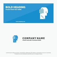 User Think Success Business SOlid Icon Website Banner and Business Logo Template vector