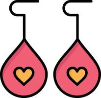 Earing Love Heart  Flat Color Icon Vector icon banner Template