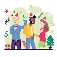 People in Christmas Party Background vector